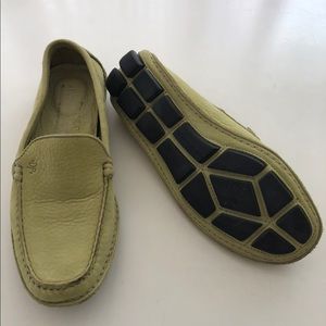 Lime Green Soft Leather Loafers